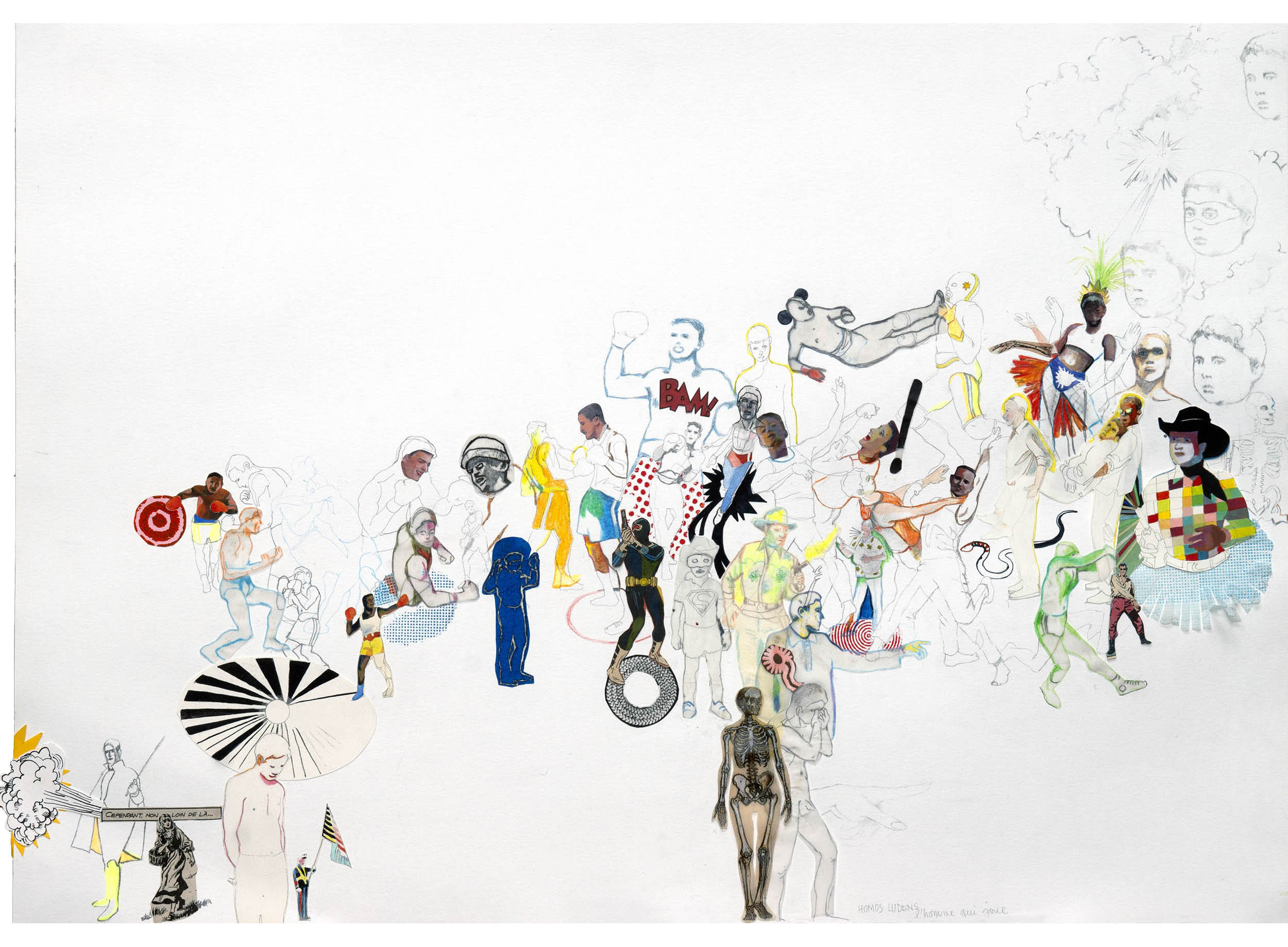 HOMOS LUDENS mixed media on paper 84X60