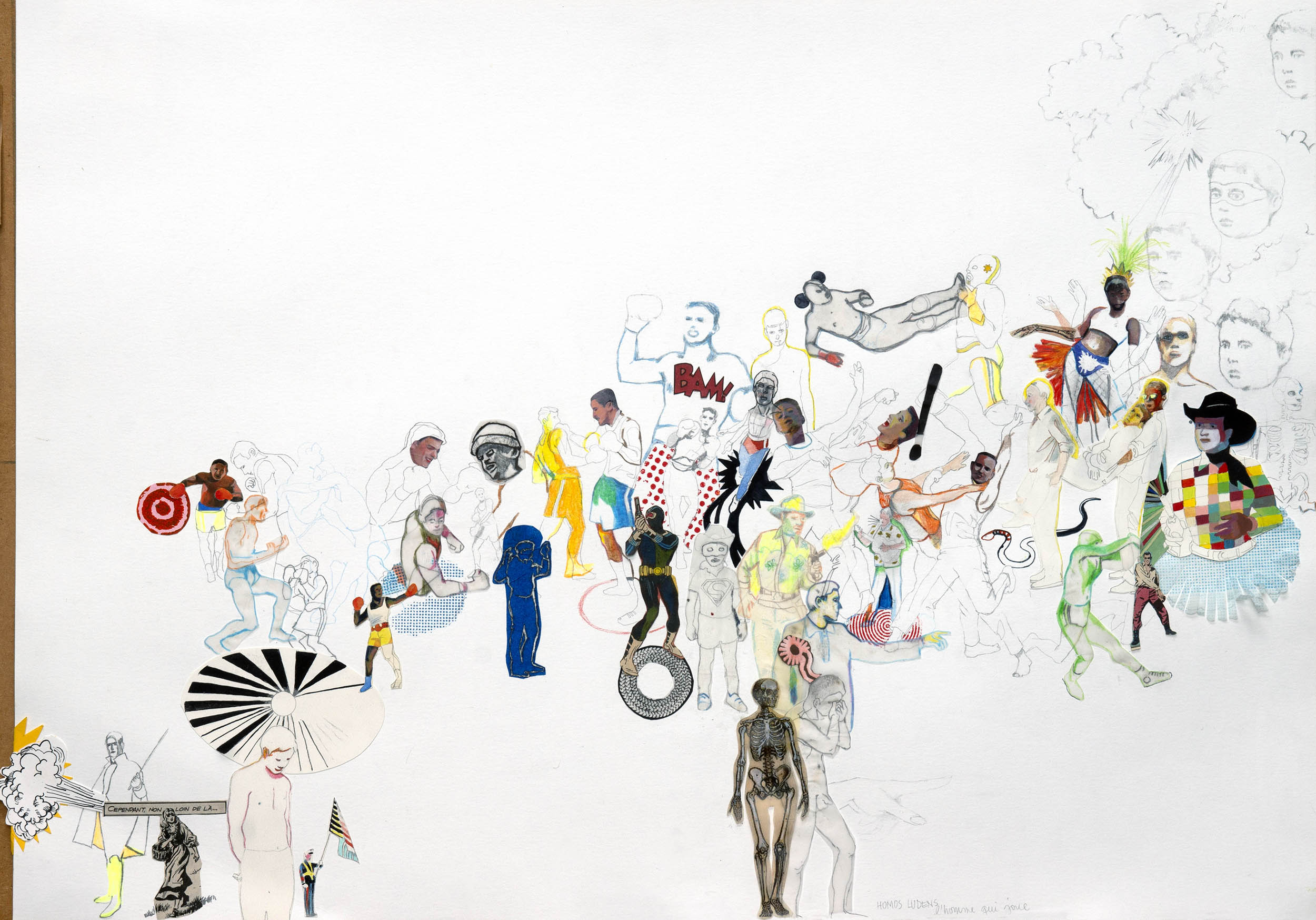 HOMOS LUDENS mixed media on paper 84X60