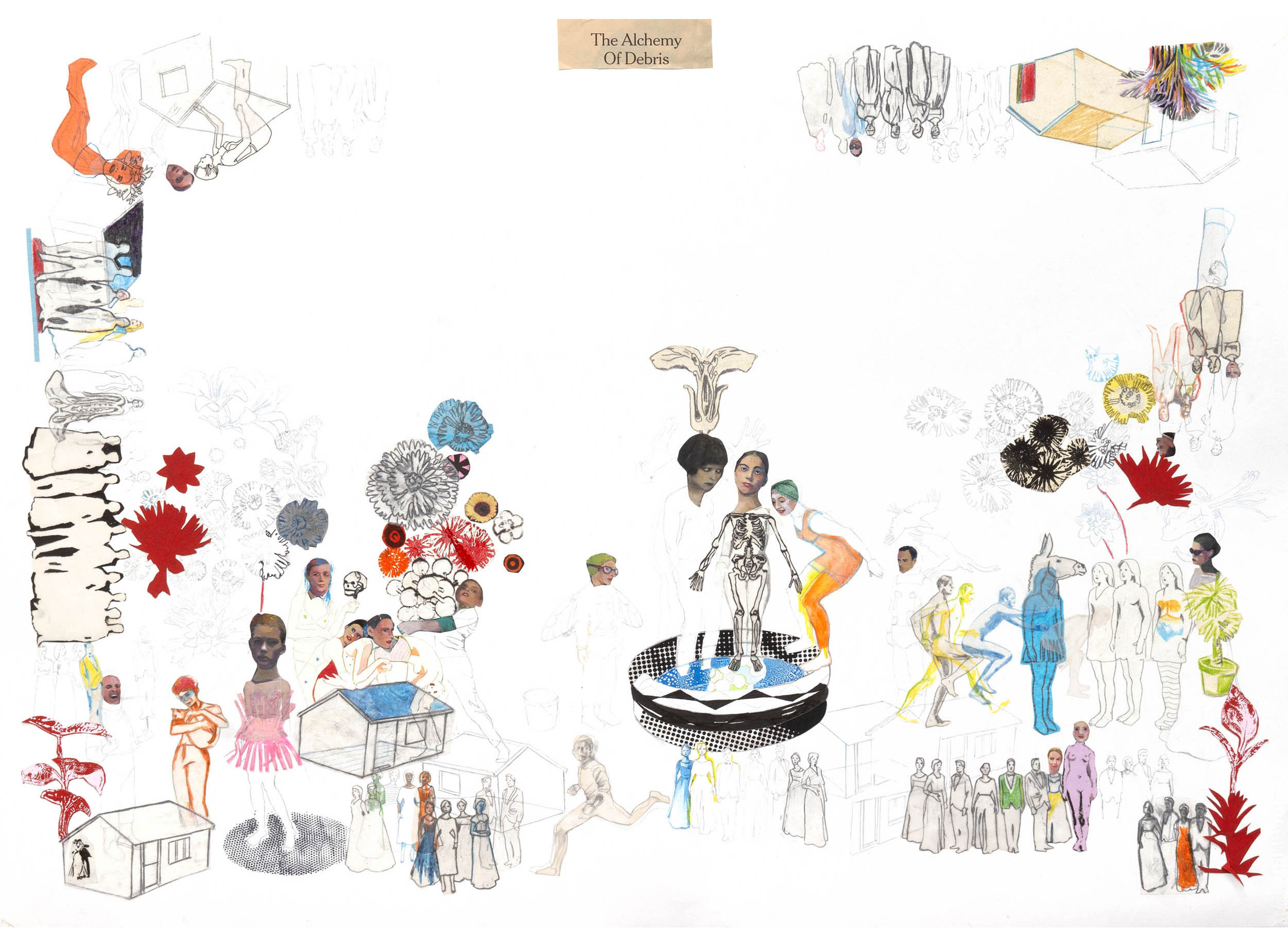 THE ALCHEMY OF DEBRIS mixed media on paper 84X60