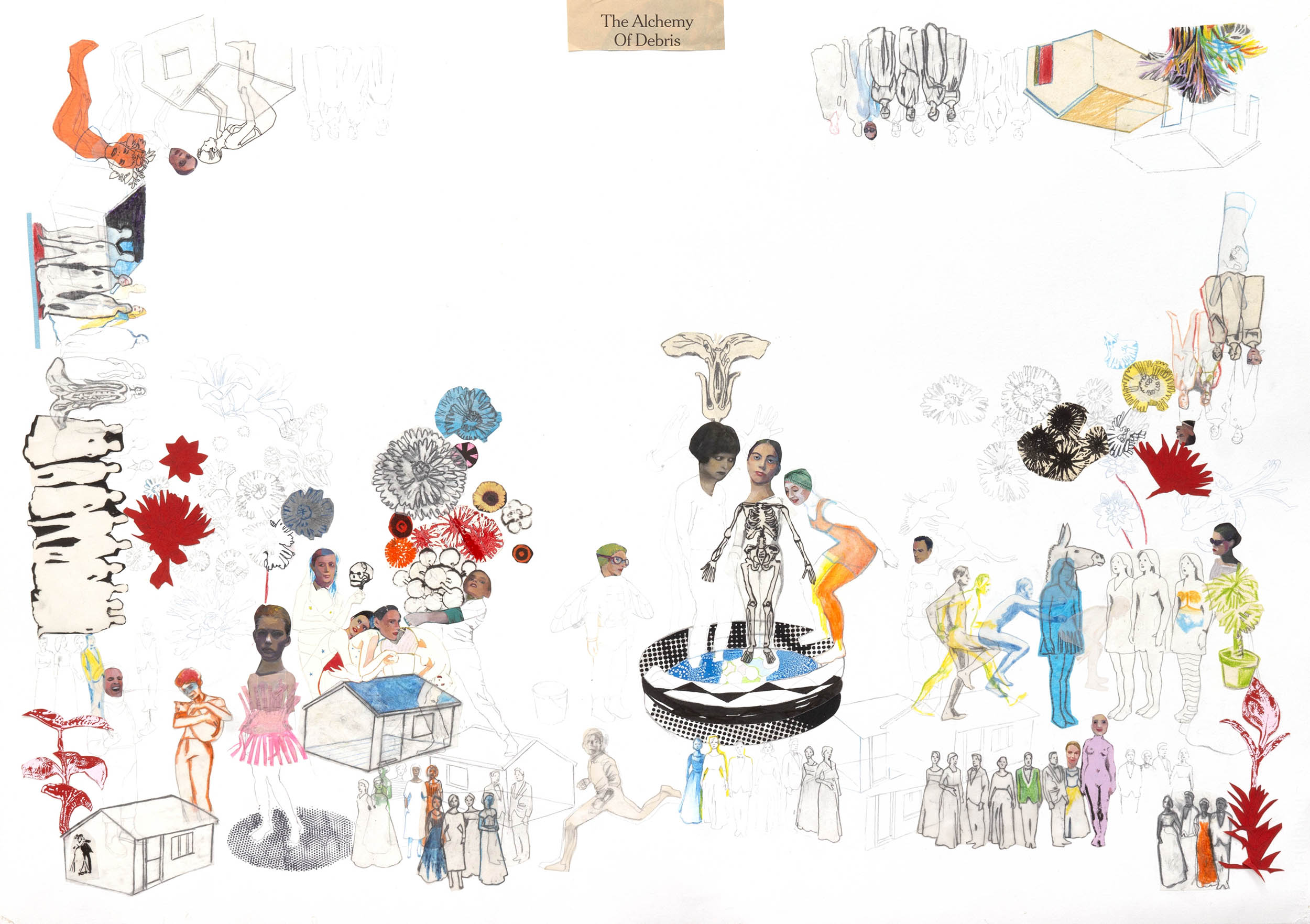 THE ALCHEMY OF DEBRIS mixed media on paper 84X60