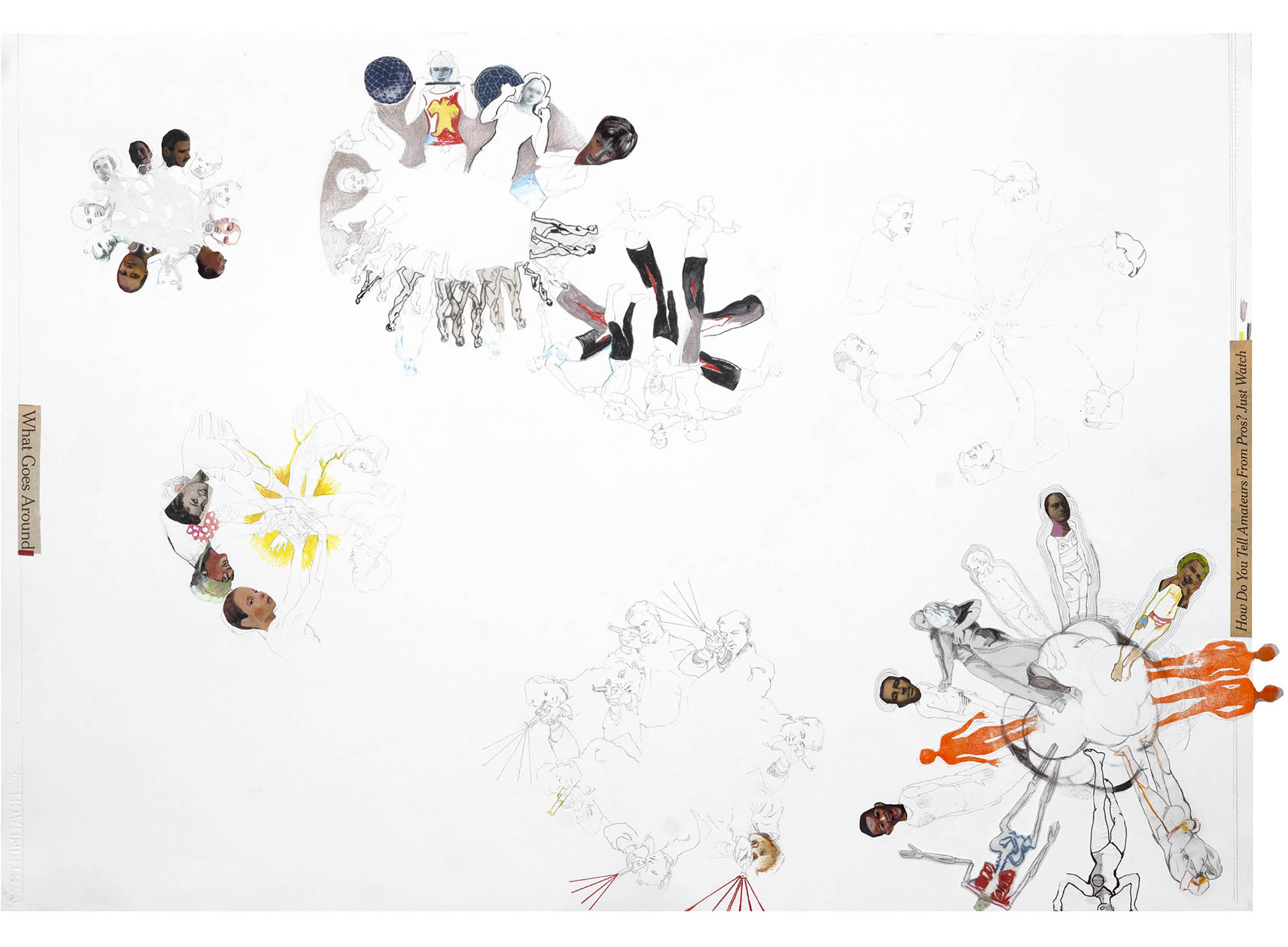 WHAT GOES AROUND mixed media on paper 84X60