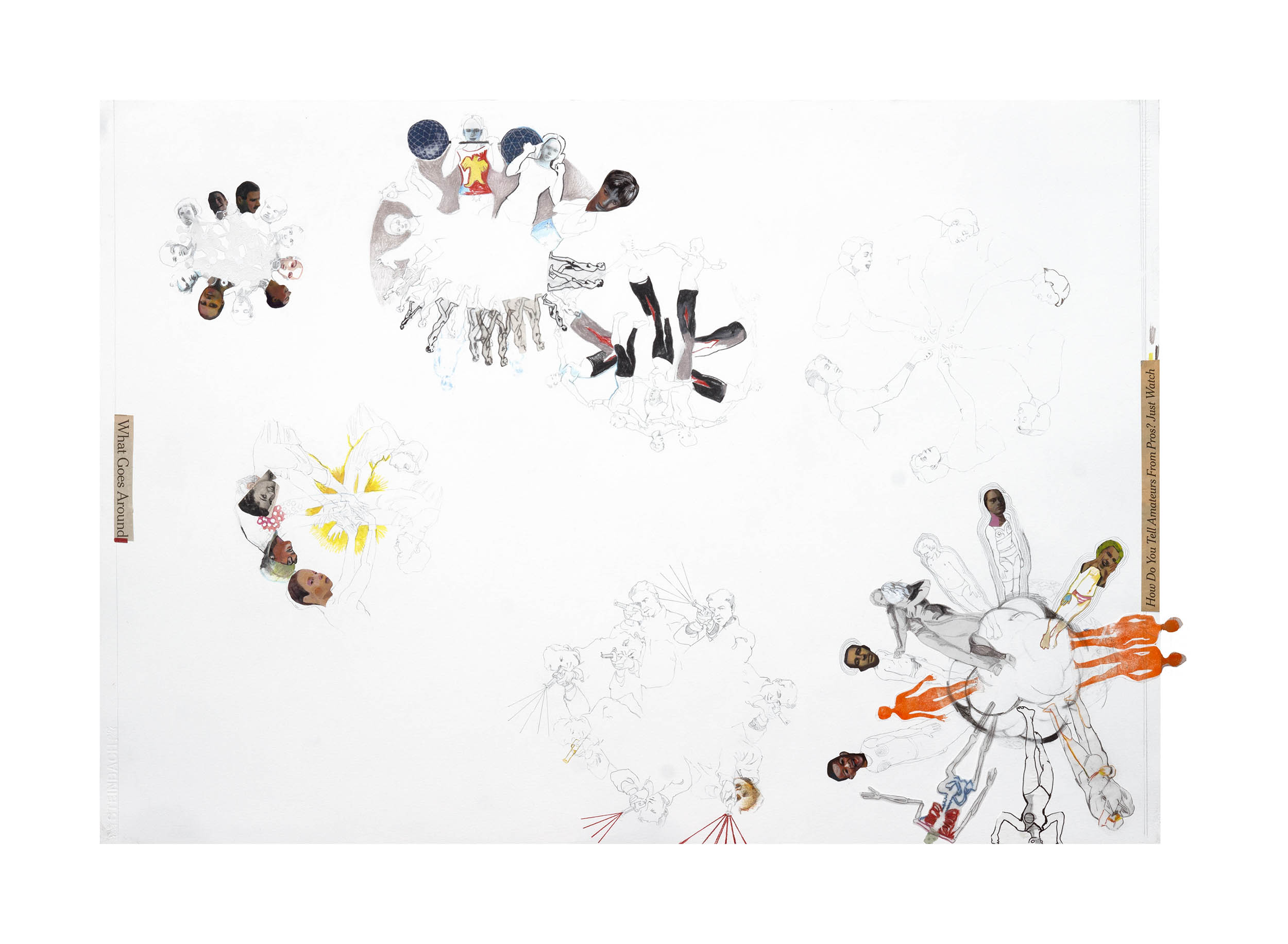 WHAT GOES AROUND mixed media on paper 84X60